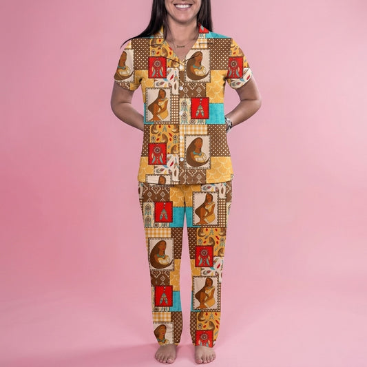Woodland Warriors Adult Bamboo Button Up Top and Pants Pajamas Set (Pre Order with expected delivery end of September 2026)
