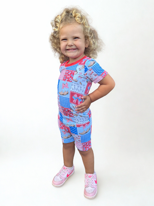 Star-Spangled Sweetheart Bamboo Two Piece Short Set