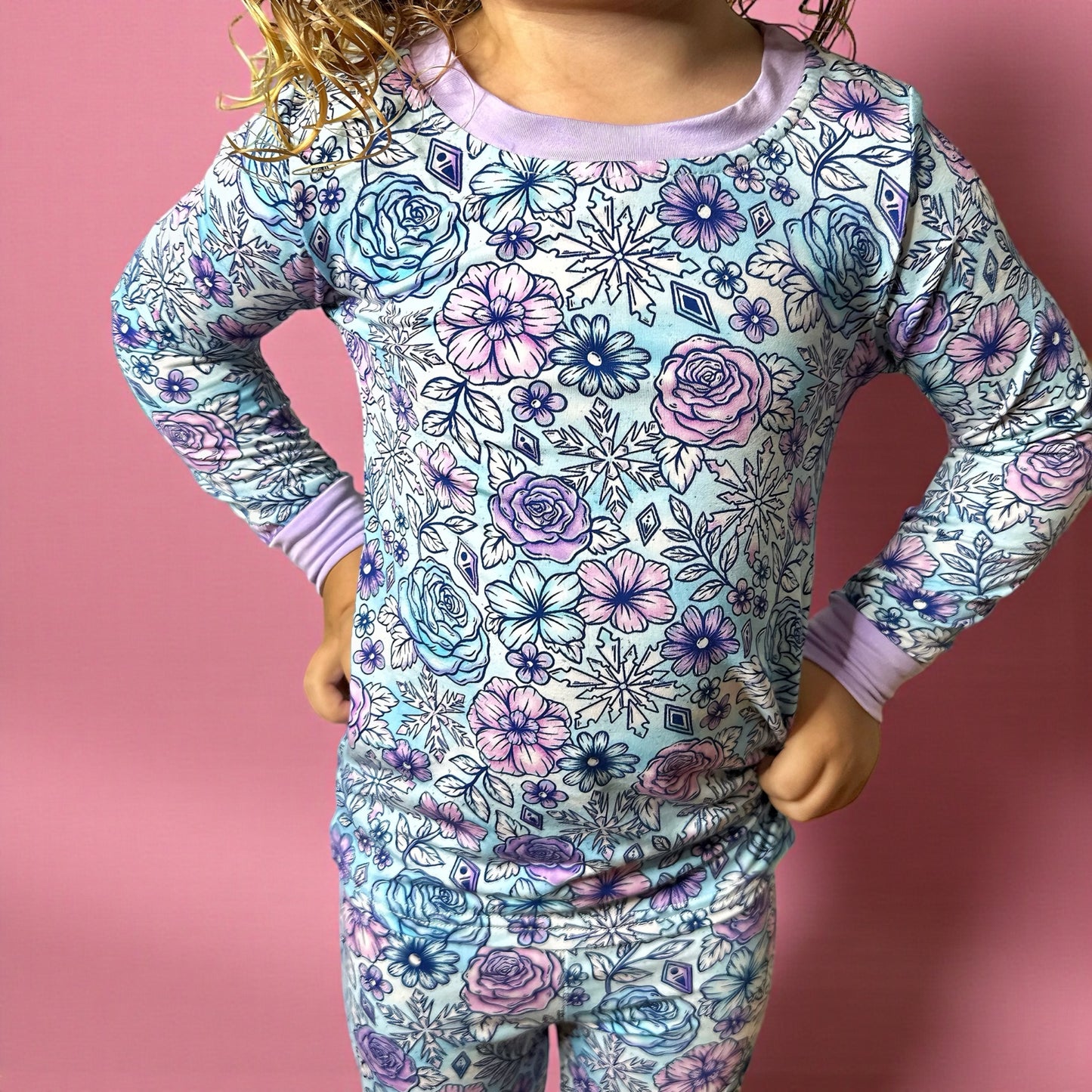 Arctic Bloom Bamboo Two Piece Pajama Set