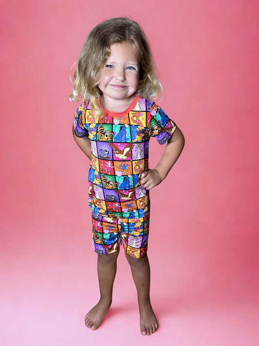 Hundred Acre Mosaic Bamboo Two Piece Short Sleeve and Shorts Pajama Set