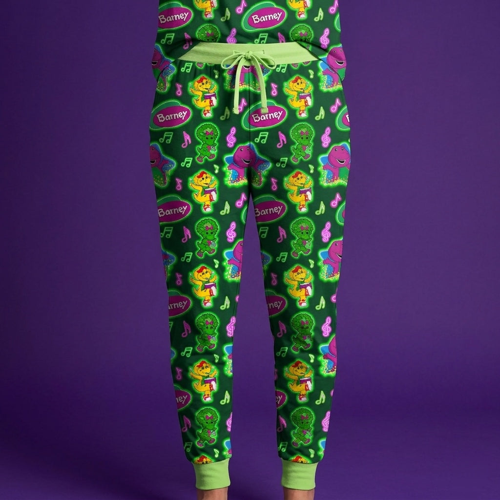 Purple Dinosaur Adult Bamboo Joggers (Pre Order with expected delivery August 2026)