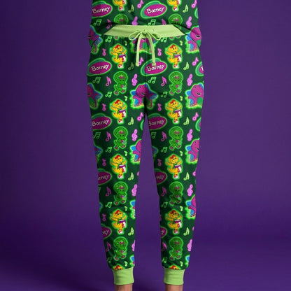 Purple Dinosaur Adult Bamboo Joggers