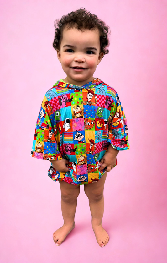 Patchwork Playmates Bamboo Bubble Hoodie with Snaps