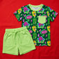 Purple Dinosaur Bamboo Pocket Tee and Shorts Set