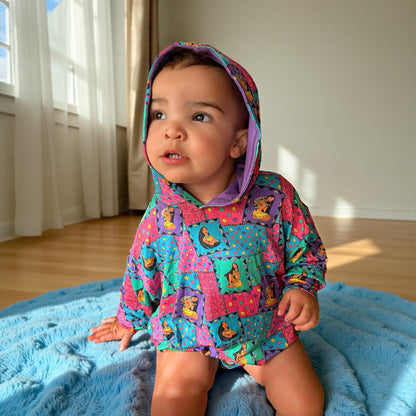 Retro Remix Bamboo Bubble Hoodie with Snaps (Pre Order)