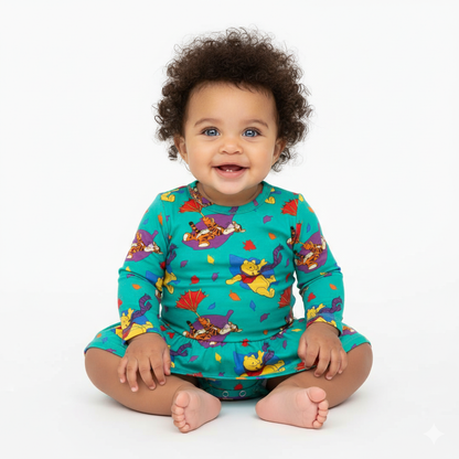 Retro Breeze Bamboo Twirl Dress with snaps (pre order)