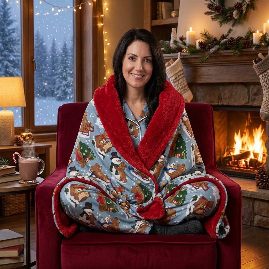 Beary Snow Day PLUSH Bamboo Blanket (Pre Order with expected delivery at the end of November 2026)