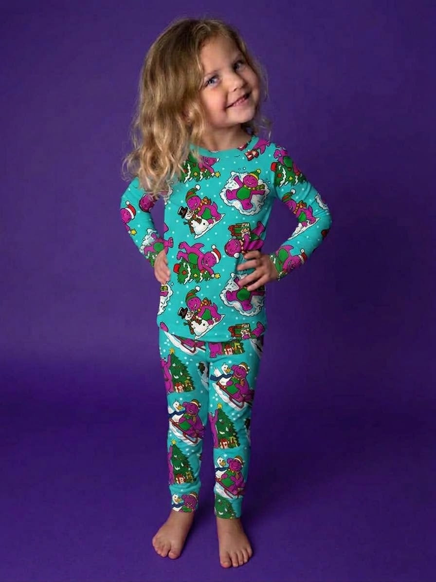 Dino-Mite Snow Day Bamboo Long Sleeve and Pants Two Piece Pajama Set (Pre order with expected arrival end of November)