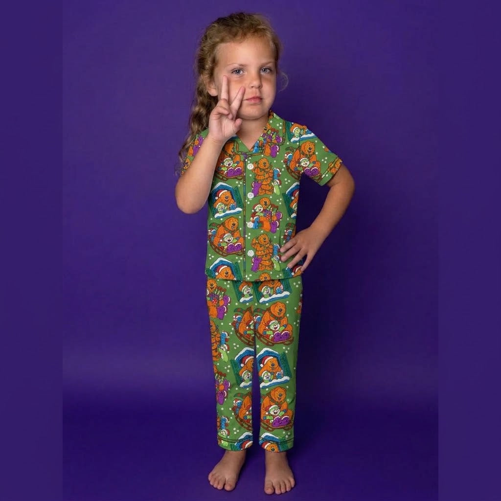 Friendmas Morning Toddler Bamboo Button Up Top and Bottoms Pajama Set (Pre Order with expected arrival end of November)