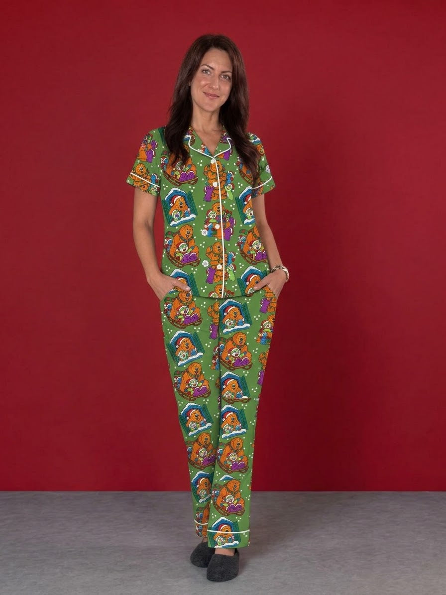Friendmas Morning Adult Bamboo Button Up Top and Pants Pajamas Set (Pre Order with expected delivery end of November)
