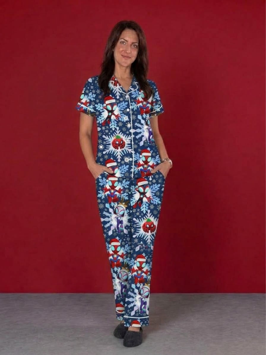 Winter Powers Adult Bamboo Button Up Top and Pants Pajamas Set (Pre Order with expected delivery end of November)
