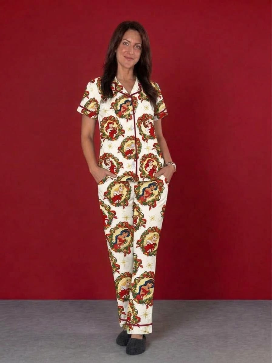 Merry Majesty Adult Bamboo Button Up Top and Pants Pajamas Set (Pre Order with expected delivery end of November)