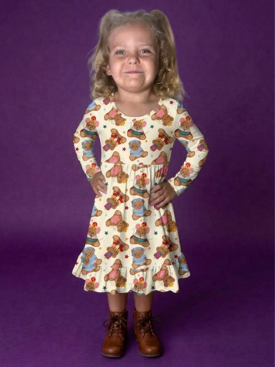 Whisker Wonderland Bamboo Twirl Dress (Pre order with expected arrival time end of November)