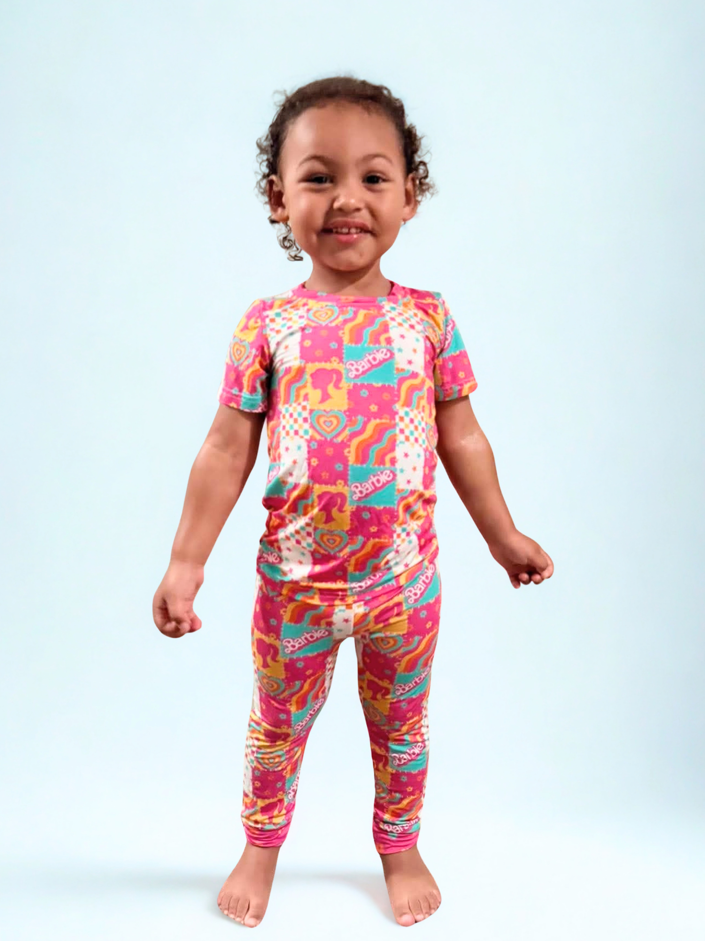Flower Power Bamboo Short Sleeve and Pants Two Piece Pajama Set