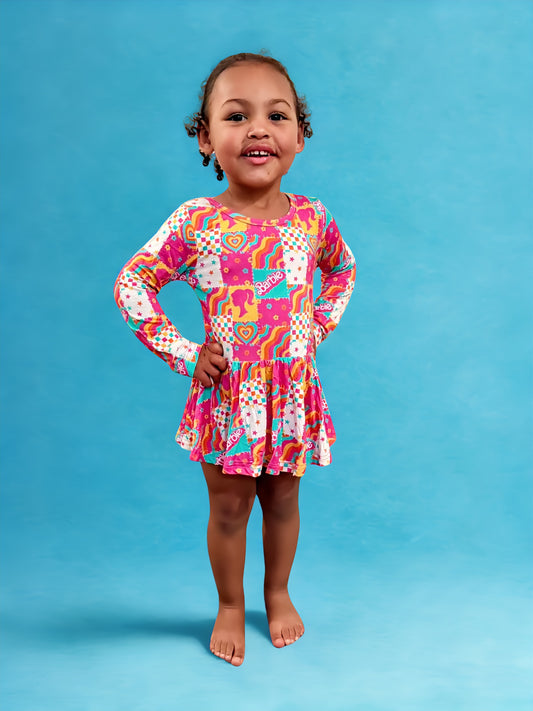 Flower Power Bamboo Twirl Dress with snaps