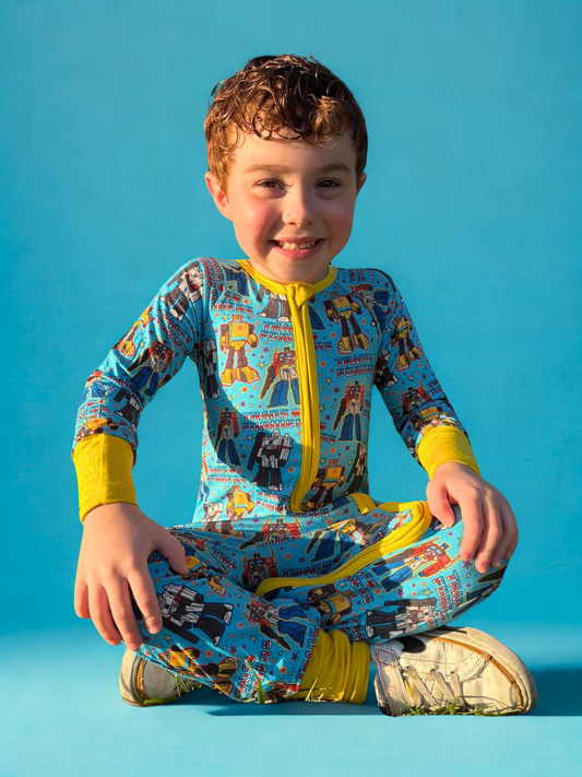 Retro Robot Bamboo Romper