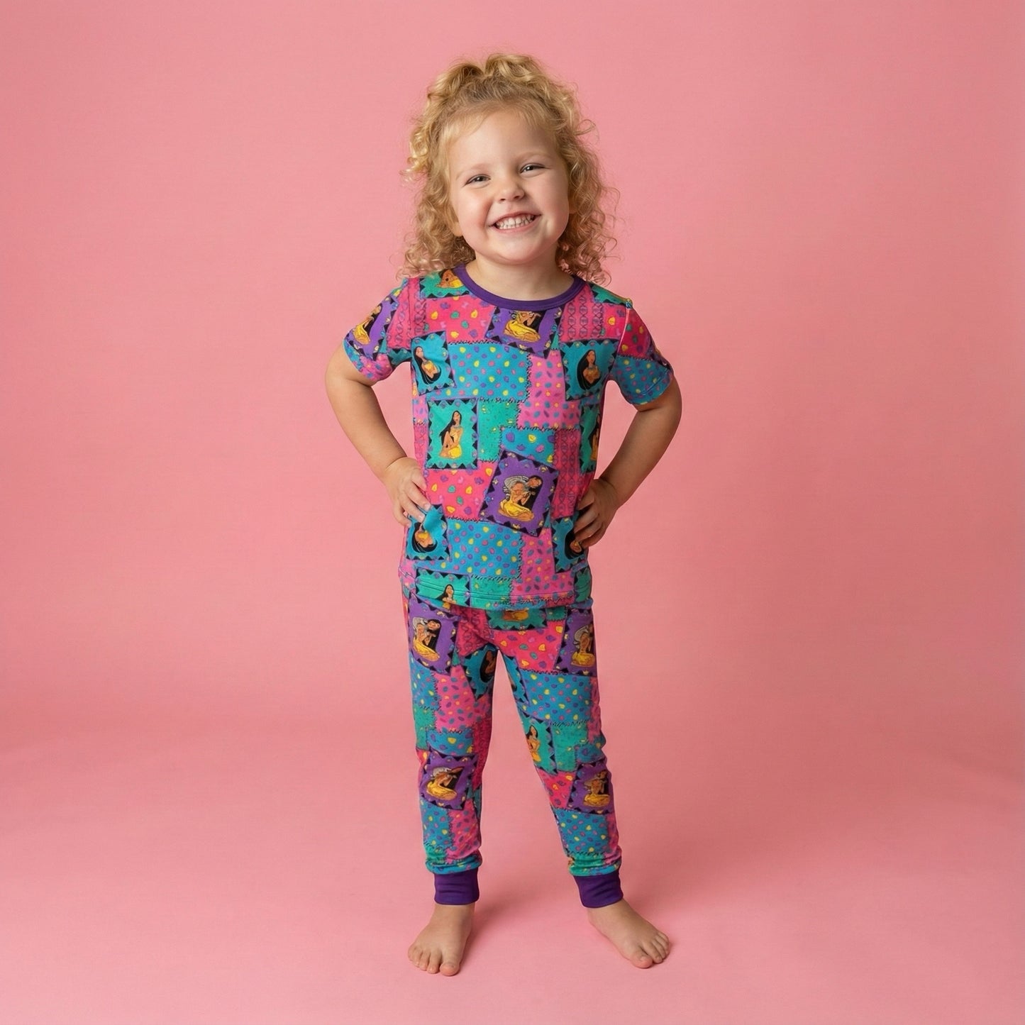 Retro Remix Bamboo Short Sleeve Two Piece Pajama Set (Pre Order)