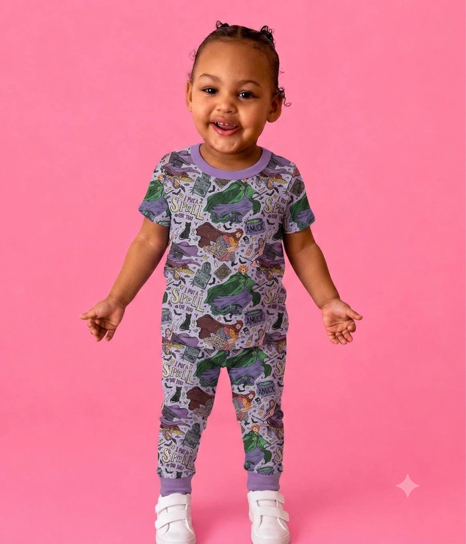 I Put A Spell On You Bamboo Two Piece Pajama Set (Pre Order with expected arrival end of August)