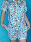 Baby Buds Adult Bamboo Button Up Top and Shorts Set