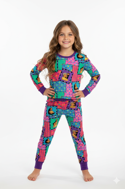 Retro Remix Bamboo Two Piece Pajama Set (pre order)