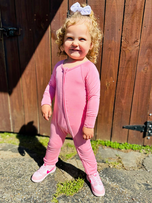 Magenta Solid Bamboo Romper