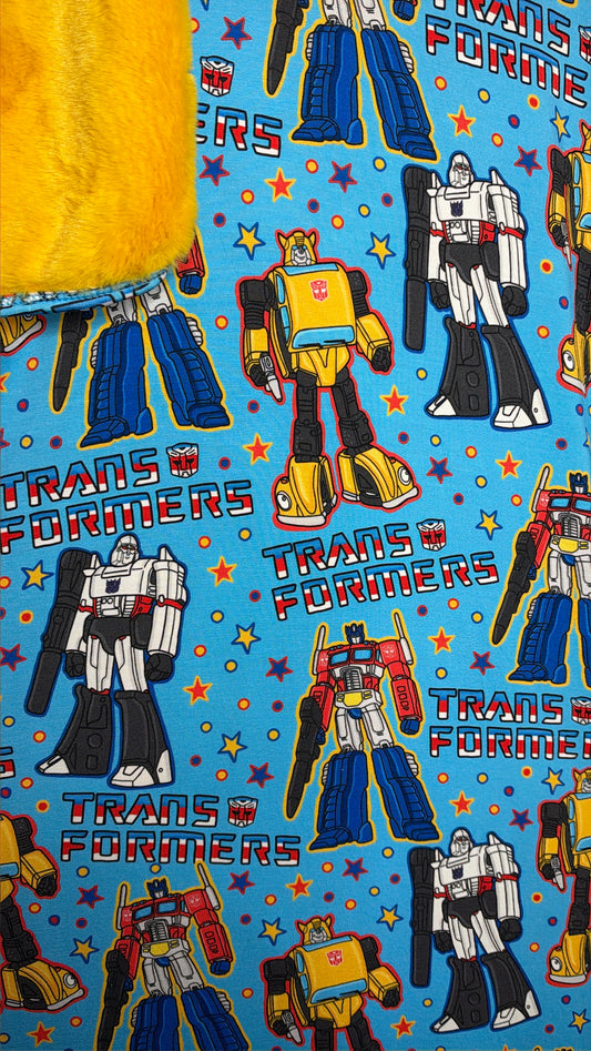 Retro Robot Plush Bamboo Blanket