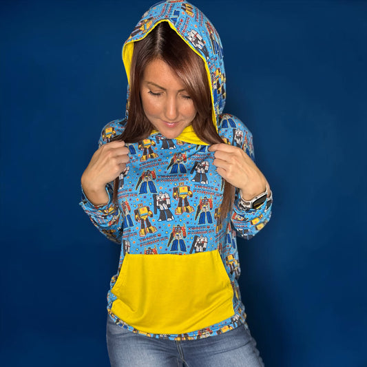 Retro Robot Adult Bamboo Hoodie