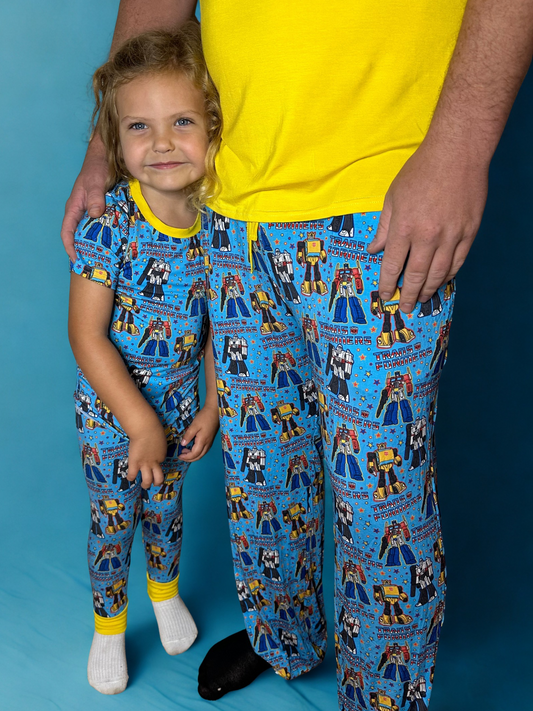 Retro Robot Adult Bamboo Pajama Bottoms